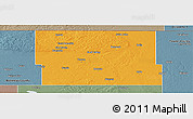 Political Panoramic Map of Rolette County, semi-desaturated