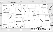 Silver Style Simple Map of North Dakota