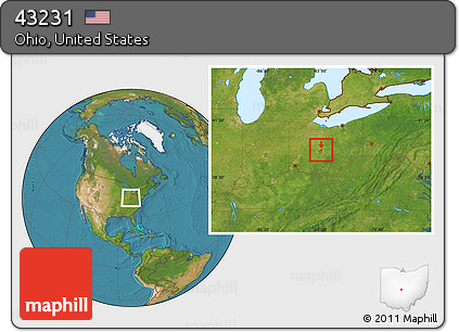 Satellite Location Map of ZIP Code 43231