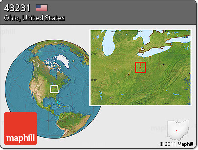 Satellite Location Map of ZIP Code 43231