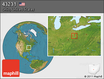 Satellite Location Map of ZIP Code 43231