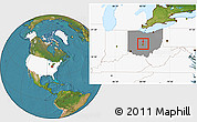 Satellite Location Map of ZIP code 43231, highlighted country, highlighted state