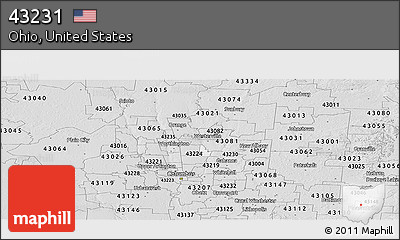Silver Style Panoramic Map of ZIP Code 43231