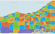 Political 3D Map of ZIP code 44135
