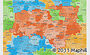 Political Shades 3D Map of ZIP codes starting with 446