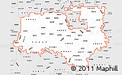 Silver Style Simple Map of ZIP codes starting with 446