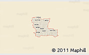 Classic Style 3D Map of ZIP codes starting with 447, single color outside