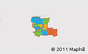 Political 3D Map of ZIP codes starting with 447, cropped outside