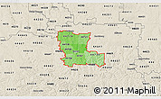 Political Shades 3D Map of ZIP codes starting with 447, shaded relief outside