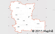Classic Style Simple Map of ZIP codes starting with 447, cropped outside