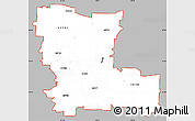 Gray Simple Map of ZIP codes starting with 447, cropped outside