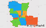 Political Simple Map of ZIP codes starting with 447, cropped outside