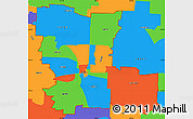 Political Simple Map of ZIP codes starting with 447