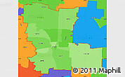 Political Shades Simple Map of ZIP codes starting with 447, political outside