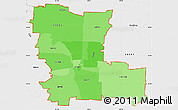 Political Shades Simple Map of ZIP codes starting with 447, single color outside, borders and labels