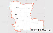 Silver Style Simple Map of ZIP codes starting with 447, cropped outside