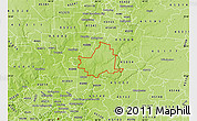 Physical Map of ZIP code 45036
