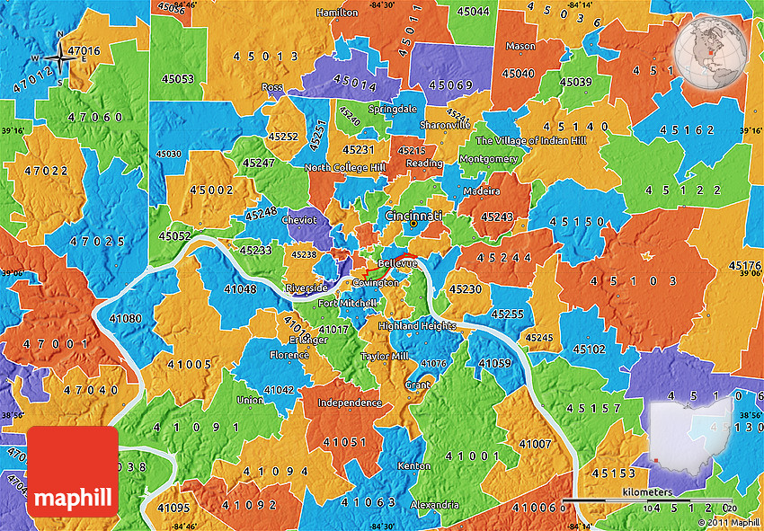 Political Map Of ZIP Code 45202