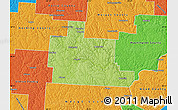 Physical Map of Athens County, political outside