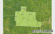 Physical Map of Athens County, satellite outside