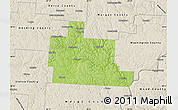 Physical Map of Athens County, shaded relief outside
