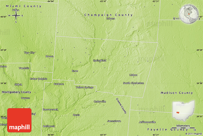 Physical Map of Clark County