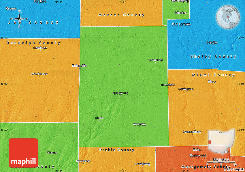 Political Map of Darke County