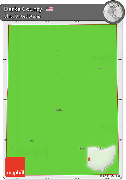 Political Simple Map of Darke County, cropped outside