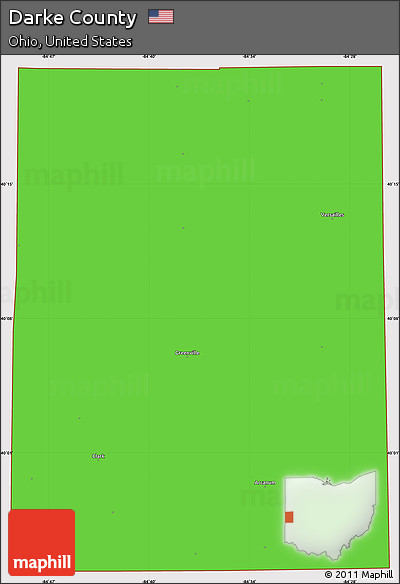 Political Simple Map of Darke County, cropped outside