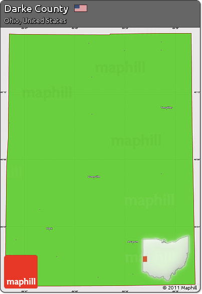 Political Simple Map of Darke County, cropped outside