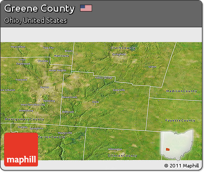 Satellite 3D Map of Greene County