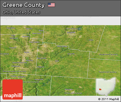 Satellite 3D Map of Greene County