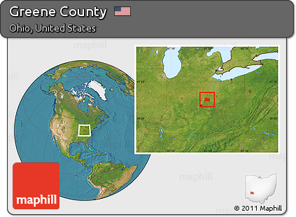 Satellite Location Map of Greene County