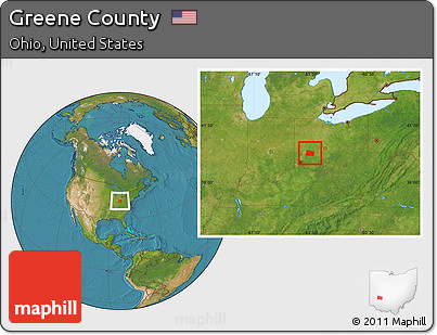 Satellite Location Map of Greene County