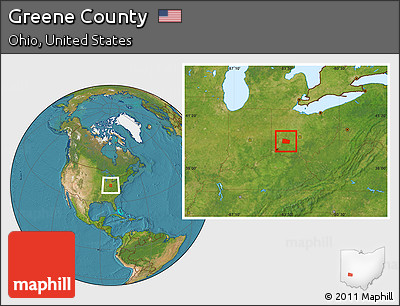 Satellite Location Map of Greene County