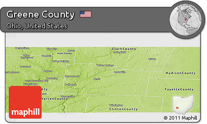 Physical Panoramic Map of Greene County