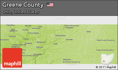 Physical Panoramic Map of Greene County