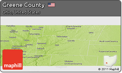 Physical Panoramic Map of Greene County