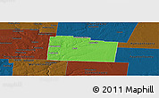 Political Panoramic Map of Greene County, darken