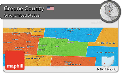 Political Panoramic Map of Greene County