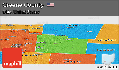 Political Panoramic Map of Greene County