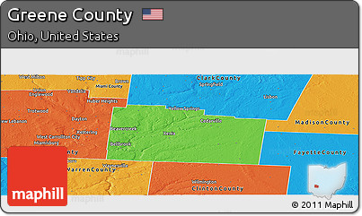 Political Panoramic Map of Greene County