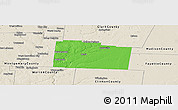 Political Panoramic Map of Greene County, shaded relief outside