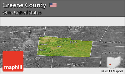 Satellite Panoramic Map of Greene County, desaturated