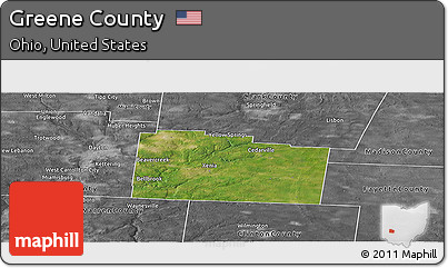 Satellite Panoramic Map of Greene County, desaturated