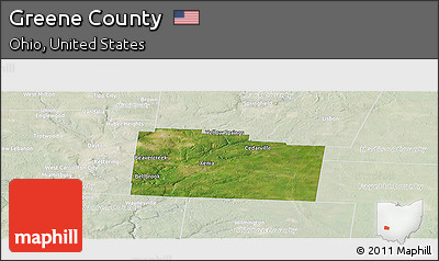 Satellite Panoramic Map of Greene County, lighten