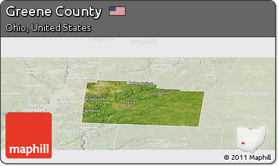 Satellite Panoramic Map of Greene County, lighten