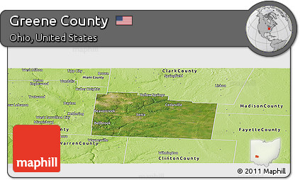 Satellite Panoramic Map of Greene County, physical outside