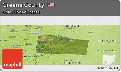 Satellite Panoramic Map of Greene County, physical outside