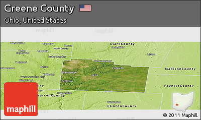 Satellite Panoramic Map of Greene County, physical outside